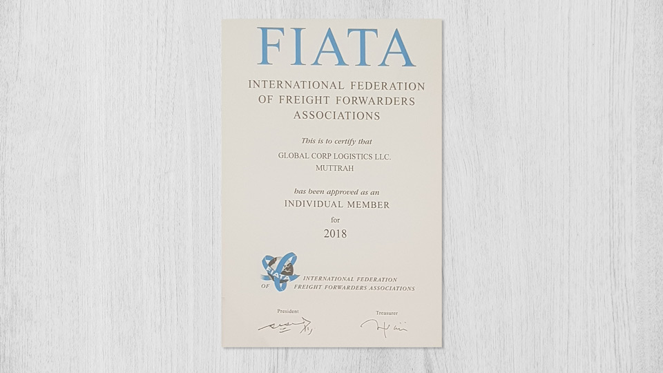 FIATA GCL certificate